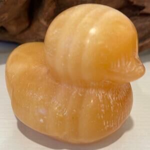 Pretty Banded Orange Calcite Chick